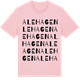 Pink Cotton t-shirt med Alehagen ordlek t-shirt