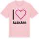 Pink Cotton t-shirt med Jag älskar Älekärr t-shirt stort tryck