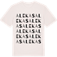 Vintage White t-shirt med Alekas ordlek t-shirt