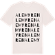 Vintage White t-shirt med Alemyren ordlek t-shirt