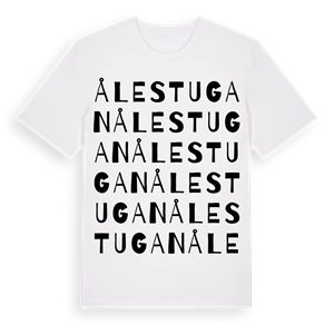 Ålestugan ordlek t-shirt – ekologisk bomull t-shirt från Pinshirt