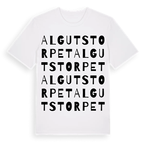 Algutstorpet ordlek t-shirt – ekologisk bomull t-shirt från Pinshirt
