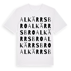 Alkärrsbro ordlek t-shirt – ekologisk bomull t-shirt från Pinshirt