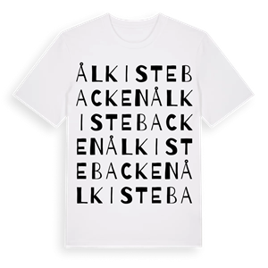Ålkistebacken ordlek t-shirt – ekologisk bomull t-shirt från Pinshirt