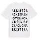 White t-shirt med Ålkistebacken ordlek t-shirt