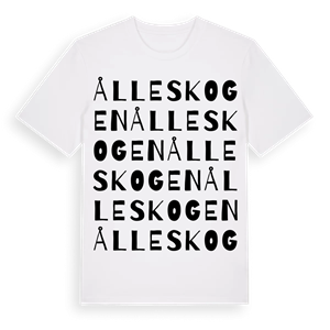 Ålleskogen ordlek t-shirt – ekologisk bomull t-shirt från Pinshirt