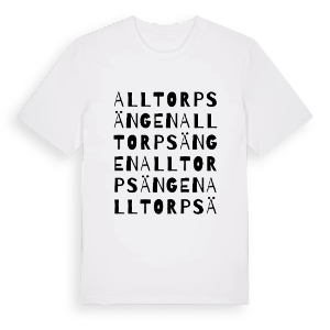 Alltorpsängen ordlek t-shirt – ekologisk bomull t-shirt från PinShirt