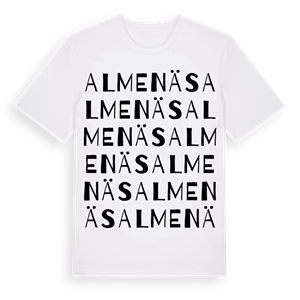 Almenäs ordlek t-shirt – ekologisk bomull t-shirt från Pinshirt
