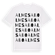 White t-shirt med Almesabo ordlek t-shirt