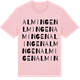 Pink Cotton t-shirt med Almingen ordlek t-shirt