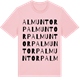 Pink Cotton t-shirt med Almuntorp ordlek t-shirt