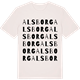 Vintage White t-shirt med Alsborg ordlek t-shirt
