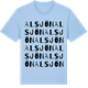 Blue Soul t-shirt med Alsjön ordlek t-shirt