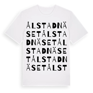 Ålstadnäset ordlek t-shirt – ekologisk bomull t-shirt från Pinshirt