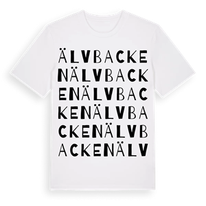Älvbacken ordlek t-shirt – ekologisk bomull t-shirt från Pinshirt