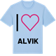 Blue Soul t-shirt med Jag älskar Alvik t-shirt stort tryck