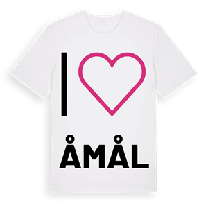 Jag älskar Åmål t-shirt stort tryck – ekologisk bomull t-shirt från Pinshirt