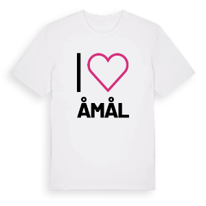 Jag älskar Åmål t-shirt stort tryck – ekologisk bomull t-shirt från PinShirt