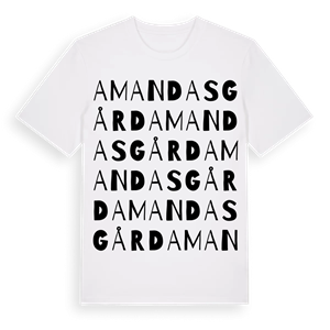 Amandas gård ordlek t-shirt – ekologisk bomull t-shirt från Pinshirt