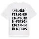 White t-shirt med Ambjörn-Persgården ordlek t-shirt