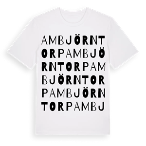 Ambjörntorp ordlek t-shirt – ekologisk bomull t-shirt från Pinshirt