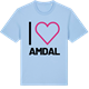 Blue Soul t-shirt med Jag älskar Amdal t-shirt stort tryck