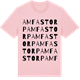 Pink Cotton t-shirt med Amfastorp ordlek t-shirt