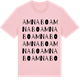 Pink Cotton t-shirt med Amnabo ordlek t-shirt