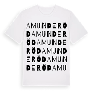 Amunderöd ordlek t-shirt – ekologisk bomull t-shirt från Pinshirt