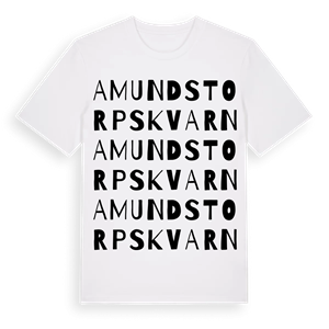 Amundstorps Kvarn ordlek t-shirt – ekologisk bomull t-shirt från Pinshirt