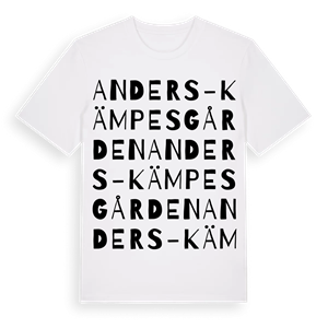 Anders-Kämpesgården ordlek t-shirt – ekologisk bomull t-shirt från Pinshirt