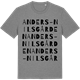 Mid Heather Gray t-shirt med Anders-Nilsgården ordlek t-shirt