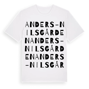 Anders-Nilsgården ordlek t-shirt – ekologisk bomull t-shirt från Pinshirt