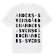 White t-shirt med Anders-Svensgården ordlek t-shirt
