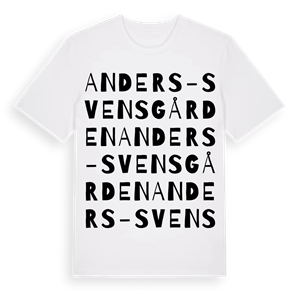 Anders-Svensgården ordlek t-shirt – ekologisk bomull t-shirt från Pinshirt