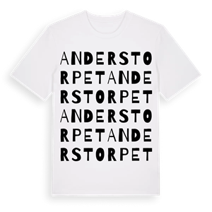 Anderstorpet ordlek t-shirt – ekologisk bomull t-shirt från Pinshirt