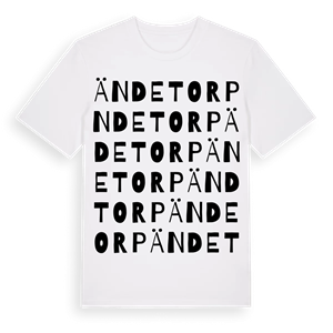 Ändetorp ordlek t-shirt – ekologisk bomull t-shirt från Pinshirt