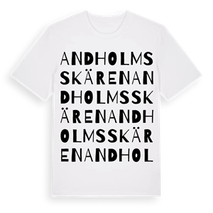 Andholmsskären ordlek t-shirt – ekologisk bomull t-shirt från Pinshirt