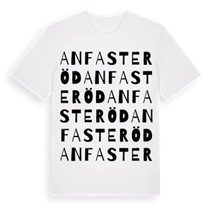 Anfasteröd ordlek t-shirt – ekologisk bomull t-shirt från Pinshirt