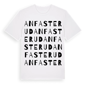 Anfasterud ordlek t-shirt – ekologisk bomull t-shirt från Pinshirt