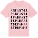 Pink Cotton t-shirt med Anfastorp ordlek t-shirt