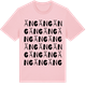 Pink Cotton t-shirt med Äng ordlek t-shirt
