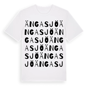 Ängasjö ordlek t-shirt – ekologisk bomull t-shirt från Pinshirt