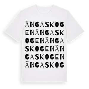 Ängaskogen ordlek t-shirt – ekologisk bomull t-shirt från Pinshirt