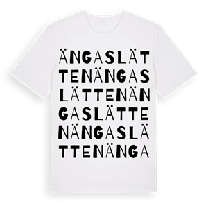 Ängaslätten ordlek t-shirt – ekologisk bomull t-shirt från Pinshirt