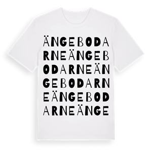 Ängebodarne ordlek t-shirt – ekologisk bomull t-shirt från Pinshirt