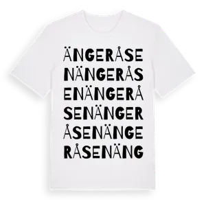 Ängeråsen ordlek t-shirt – ekologisk bomull t-shirt från Pinshirt