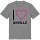 Mid Heather Gray t-shirt med Jag älskar Angille t-shirt stort tryck