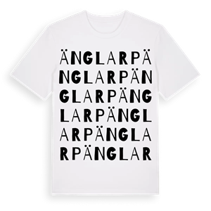 Änglarp ordlek t-shirt – ekologisk bomull t-shirt från Pinshirt