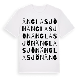 Änglasjön ordlek t-shirt – ekologisk bomull t-shirt från Pinshirt